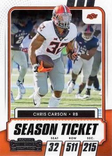 #63 Chris Carson - Oklahoma State Cowboys - 2021 Panini Contenders Draft Picks Football