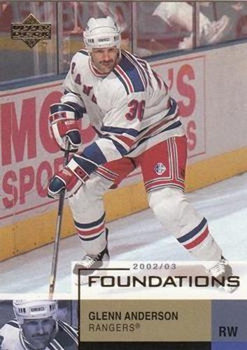#63 Glenn Anderson - New York Rangers - 2002-03 Upper Deck Foundations Hockey