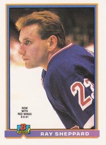 #63 Ray Sheppard - New York Rangers - 1991-92 Bowman Hockey