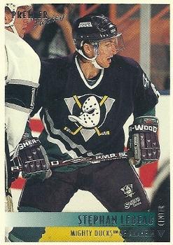 #63 Stephan Lebeau - Anaheim Mighty Ducks - 1994-95 Topps Premier Hockey