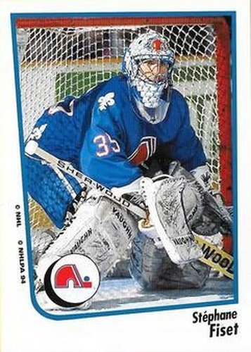 #63 Stephane Fiset - Quebec Nordiques - 1994-95 Panini Hockey Stickers