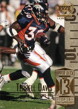 #63 Terrell Davis - Denver Broncos - 1999 Upper Deck Century Legends Football
