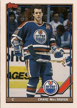 #63 Craig MacTavish - Edmonton Oilers - 1991-92 Topps Hockey