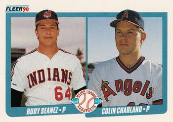 #640 Rudy Seanez / Colin Charland - Cleveland Indians / California Angels - 1990 Fleer USA Baseball