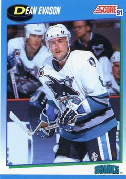 #641 Dean Evason - San Jose Sharks - 1991-92 Score Canadian Hockey