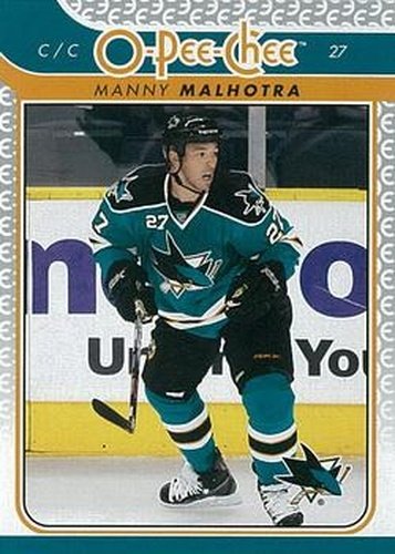 #641 Manny Malhotra - San Jose Sharks - 2009-10 O-Pee-Chee Hockey