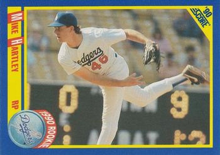 #641 Mike Hartley - Los Angeles Dodgers - 1990 Score Baseball