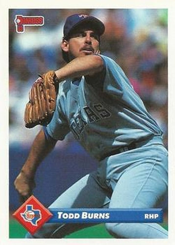 #641 Todd Burns - Texas Rangers - 1993 Donruss Baseball