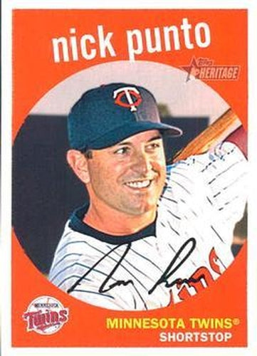 #642 Nick Punto - Minnesota Twins - 2008 Topps Heritage Baseball
