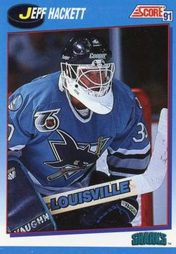 #642 Jeff Hackett - San Jose Sharks - 1991-92 Score Canadian Bilingual Hockey