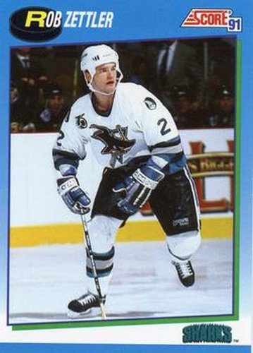 #643 Rob Zettler - San Jose Sharks - 1991-92 Score Canadian Hockey