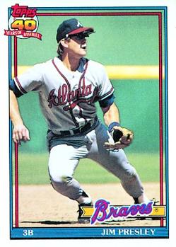 #643 Jim Presley - Atlanta Braves - 1991 Topps Baseball