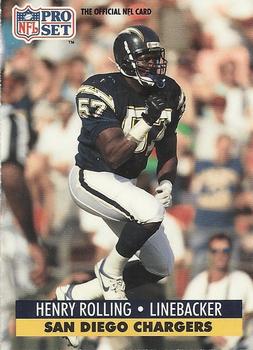 #643 Henry Rolling - San Diego Chargers - 1991 Pro Set Football