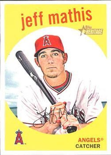 #643 Jeff Mathis - Los Angeles Angels - 2008 Topps Heritage Baseball