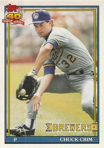 #644 Chuck Crim - Milwaukee Brewers - 1991 O-Pee-Chee Baseball