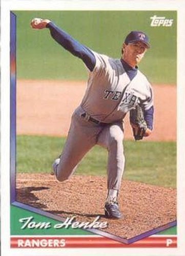 #644 Tom Henke - Texas Rangers - 1994 Topps Baseball