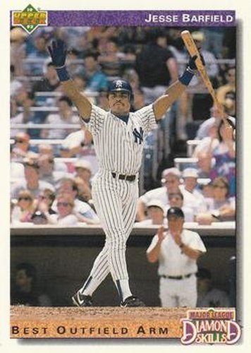 #644 Jesse Barfield - New York Yankees - 1992 Upper Deck Baseball