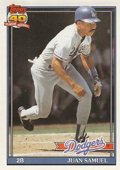 #645 Juan Samuel - Los Angeles Dodgers - 1991 O-Pee-Chee Baseball