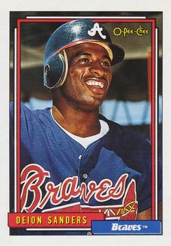 #645 Deion Sanders - Atlanta Braves - 1992 O-Pee-Chee Baseball