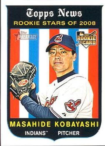 #645 Masahide Kobayashi - Cleveland Indians - 2008 Topps Heritage Baseball