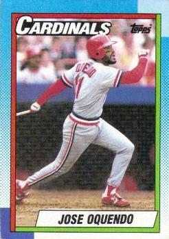 #645 Jose Oquendo - St. Louis Cardinals - 1990 Topps Baseball