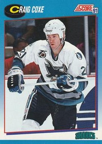 #646 Craig Coxe - San Jose Sharks - 1991-92 Score Canadian Bilingual Hockey