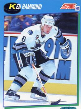 #647 Ken Hammond - San Jose Sharks - 1991-92 Score Canadian Hockey