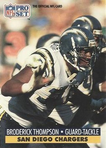 #647 Broderick Thompson - San Diego Chargers - 1991 Pro Set Football