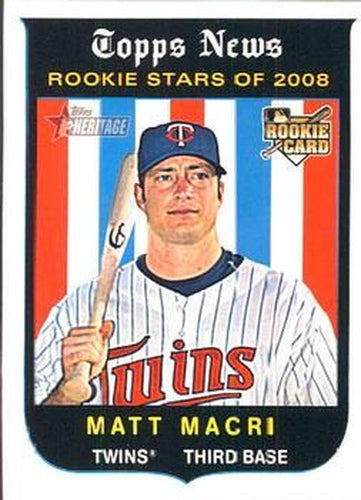 #647 Matt Macri - Minnesota Twins - 2008 Topps Heritage Baseball