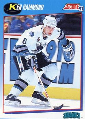 #647 Ken Hammond - San Jose Sharks - 1991-92 Score Canadian Bilingual Hockey