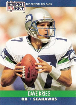 #648 Dave Krieg - Seattle Seahawks - 1990 Pro Set Football