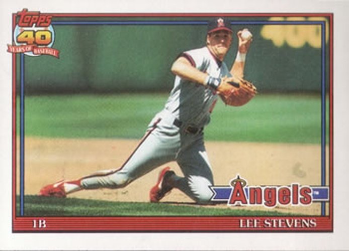 #648 Lee Stevens - California Angels - 1991 Topps Baseball