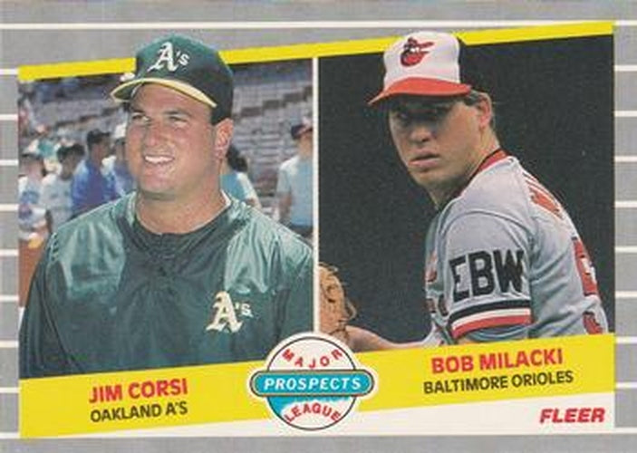 #649 Jim Corsi / Bob Milacki - Oakland Athletics / Baltimore Orioles - 1989 Fleer Baseball