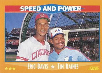 #649 Eric Davis / Tim Raines - Cincinnati Reds / Montreal Expos - 1988 Score Baseball