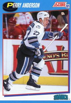 #649 Perry Anderson - San Jose Sharks - 1991-92 Score Canadian Bilingual Hockey