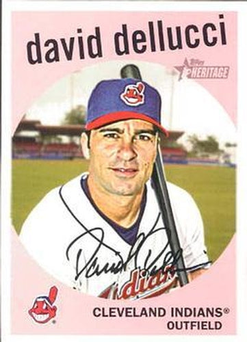 #649 David Dellucci - Cleveland Indians - 2008 Topps Heritage Baseball