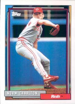 #649 Norm Charlton - Cincinnati Reds - 1992 Topps Baseball