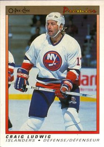 #64 Craig Ludwig - New York Islanders - 1990-91 O-Pee-Chee Premier Hockey