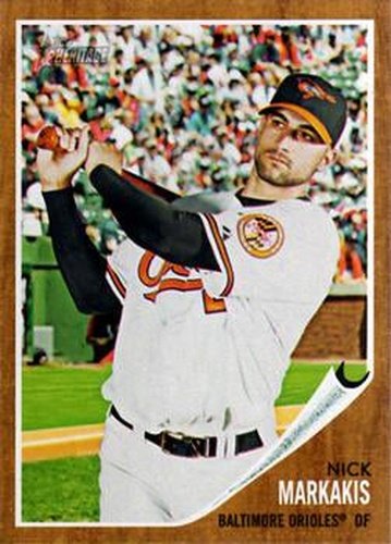 #64 Nick Markakis - Baltimore Orioles - 2011 Topps Heritage Baseball