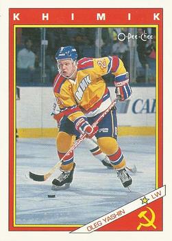 #64R Oleg Yashin - Khimik Voskresensk - 1991-92 O-Pee-Chee Hockey - Sharks & Russians