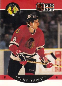 #64 Trent Yawney - Chicago Blackhawks - 1990-91 Pro Set Hockey