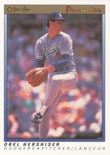 #64 Orel Hershiser - Los Angeles Dodgers - 1991 O-Pee-Chee Premier Baseball