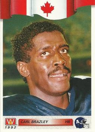 #64 Carl Brazley - Toronto Argonauts - 1992 All World CFL Football