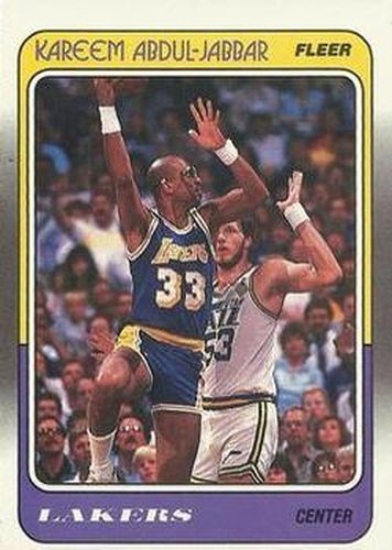 #64 Kareem Abdul-Jabbar - Los Angeles Lakers - 1988-89 Fleer Basketball