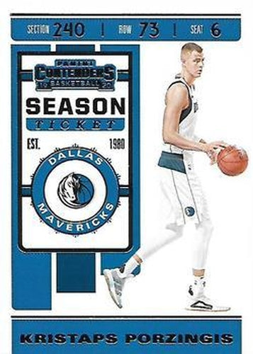 #64 Kristaps Porzingis - Dallas Mavericks - 2019-20 Panini Contenders Basketball