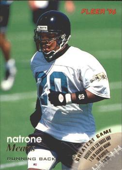 #64 Natrone Means - Jacksonville Jaguars - 1996 Fleer Football