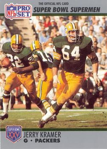 #64 Jerry Kramer - Green Bay Packers - 1990-91 Pro Set Super Bowl XXV Silver Anniversary Football
