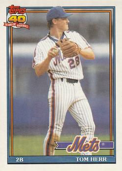#64 Tom Herr - New York Mets - 1991 O-Pee-Chee Baseball