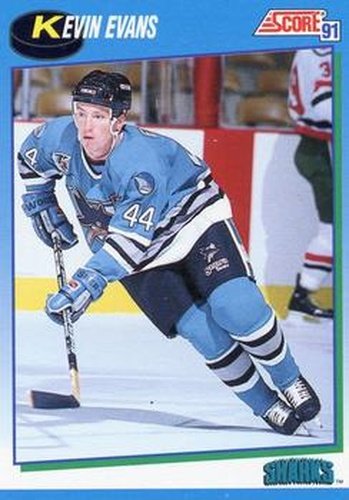 #650 Kevin Evans - San Jose Sharks - 1991-92 Score Canadian Hockey