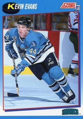 #650 Kevin Evans - San Jose Sharks - 1991-92 Score Canadian Bilingual Hockey